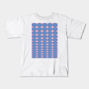 Retro Round Pattern - Pink Blue Kids T-Shirt